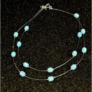 Handmade beaded double necklace